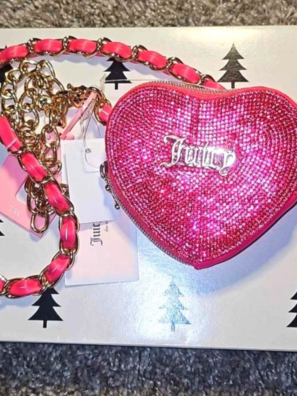 Juicy Couture Hot Pink crystals Heart